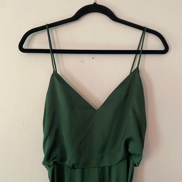 Fame and Partners Emerald Green Drop Waist Maxi Dress Holiday Women's 4 / Small - Picture 3 of 14